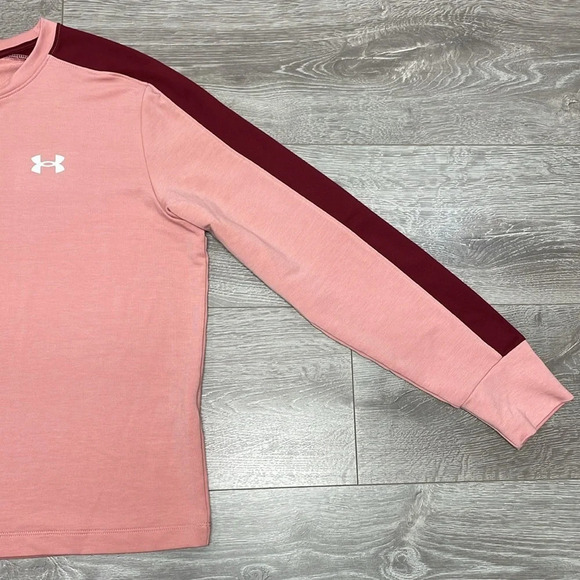 Under Armour Rival Terry Colorblock Crewneck Long Sleeve Loose Fit Top L - Picture 5 of 16